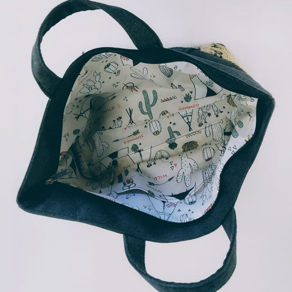 Bolso Dark Blue Slowly interior tela "Atrapasueños" Bolso Dark Blue Slowly interior tela "atrapasueños"