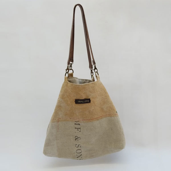 Asas del bolso de lino Cava