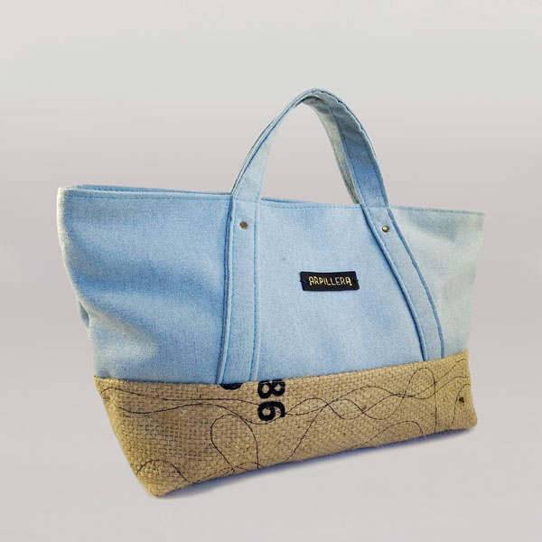 Bolso Slowly Light Blue tela arpillera Bolso Slowly Light Blue tela arpillera