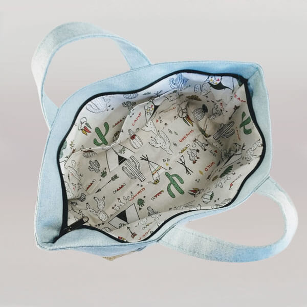 Bolso Slowly Light Blue con tela interior modelo Atrapasueños Bolso Slowly Light Blue con tela interior modelo Atrapasueños