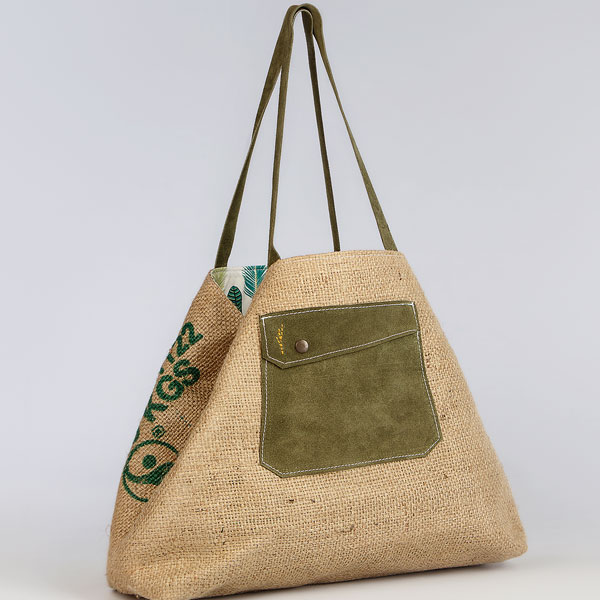 Detalle bolsillo del bolso Arábica Green Detalle bolsillo del bolso Arábica Green