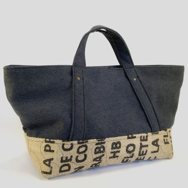 Bolso de tela Dark Blue Slowly parte trasera Bolso de tela Dark Blue Slowly parte trasera